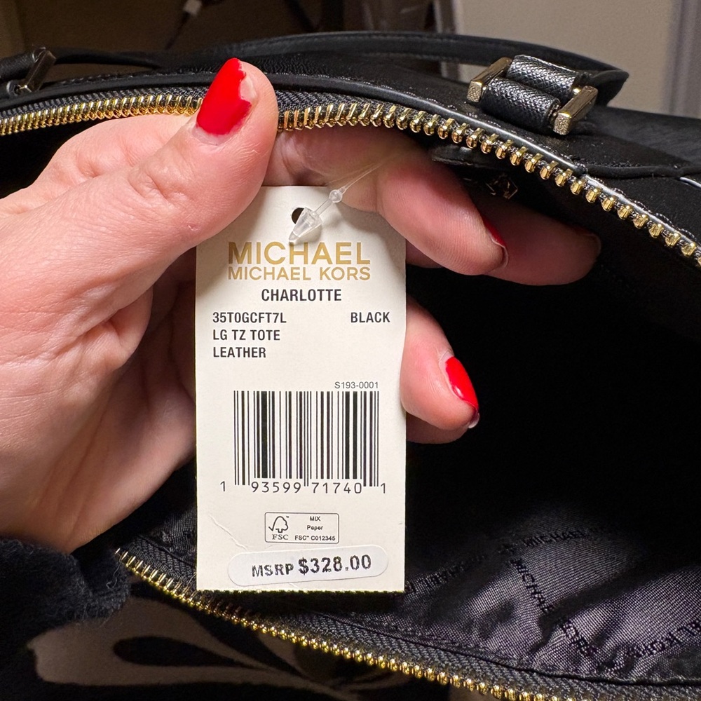 NWT Michael Kors Black Tote Bag - Picture 6 of 6